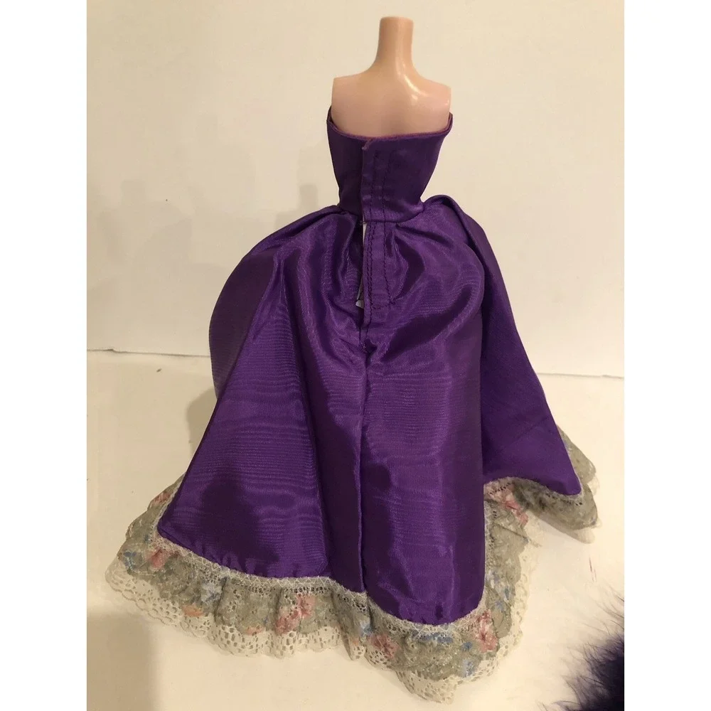 Barbie Doll Purple Strapless Dress‎ With Boa